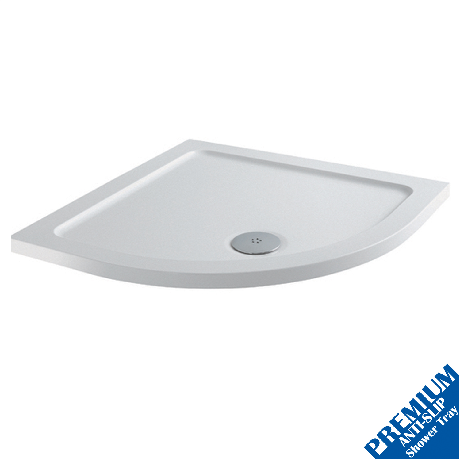 900mm Quadrant Shower Tray Low Profile Lightweight Premium AntiSlip FREE Waste